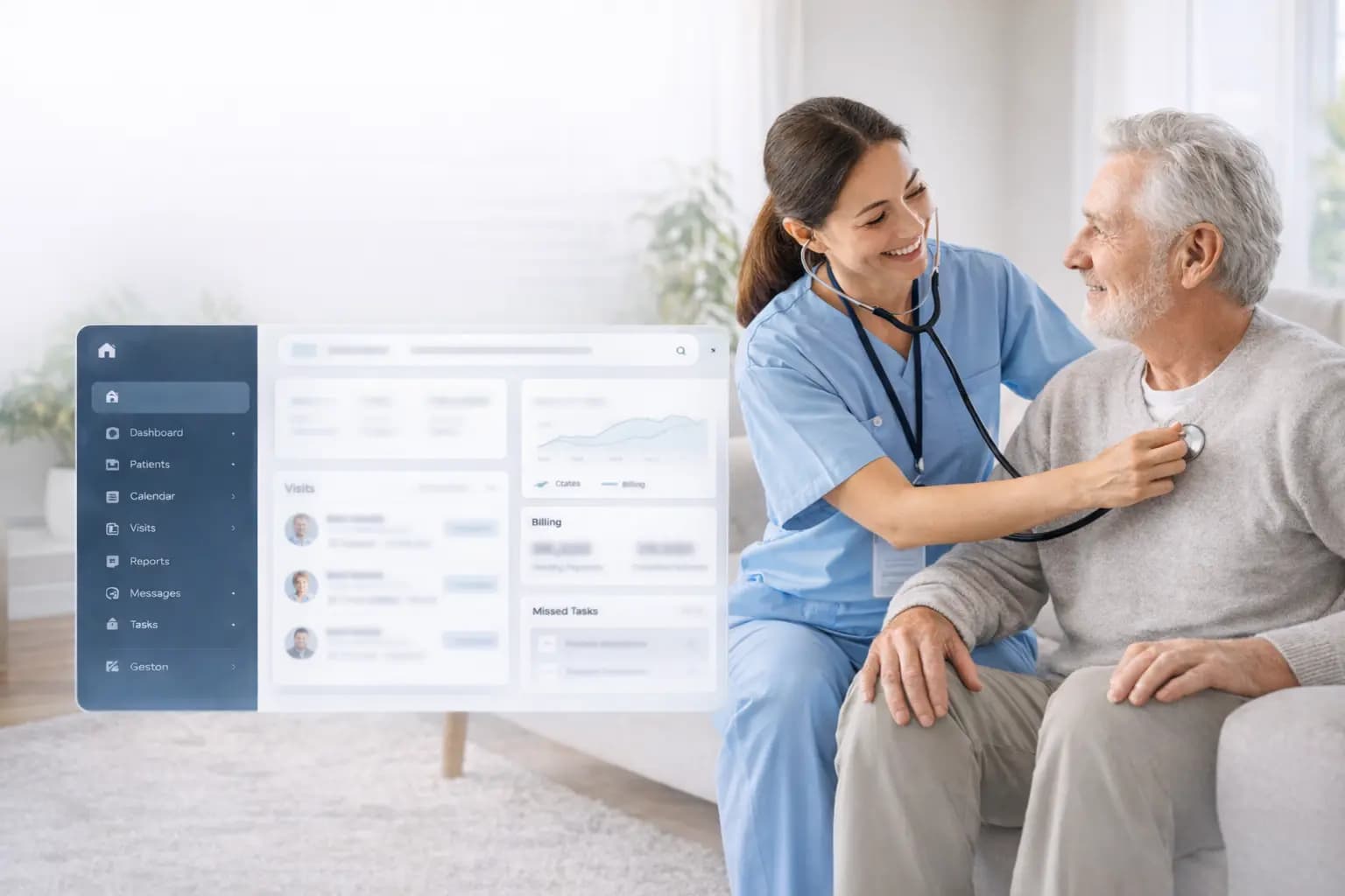 Home health CRM workflow interface
